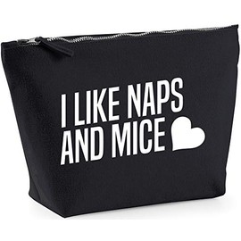 Hippowarehouse I Like Naps And Mice printed make up cosmetic wash bag 18x19x9cm