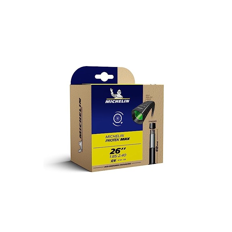 Michelin Unisex's C4 Protek Max Inner Tube, Schrader Valve-35mm, 26"