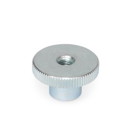 Ganter Normelemente High knurled nut, DIN 466-M8, thread: M8, steel, blue galvanised, pack of 5