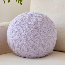 Ball Pillow, Decorative Round Pillow for Couch n, Circle Throw Pillows, Perfect Ball Pillows for Couch, Stylish Decorative Pillows, Versatile Round Throw Pillow (Lavender Purple, Mini-8.6 Inches)