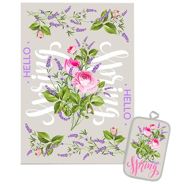 Dish Towel for Drying Dishes Cotton Rose and Lavender Kitchen