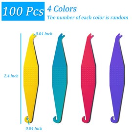 OBTANIM 100 Pcs Colorful Disposable Plastic Braces Elastic Rubber Bands Placers Disposable Tool for Braces Dental Orthodontic