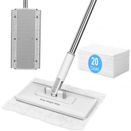 Snap Grip Mini Mop - Lazy Dust Mop with Locking Head & 20 Disposable Pads
