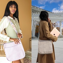 JEN & CO. Crossbody Bags for Women Trendy Vegan Leather Hobo Purses Shoulder Handbags with Wide Adjustable Guitar Strap, Black