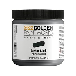 GOLDEN PAINTWORKS Mural & Theme, Carbon Black, 16 oz., Professional Acrylic Paint, Mural Paint