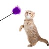 Dzrige Interactive Cat Toys Teaser Wand Black Long Sticks with
