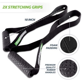 EverStretch ストレッチグリップ:スポーツ選手用プレミアムストレッチ器具 柔軟性を鍛えるストラップ 理学療法とリハビリにも最適
