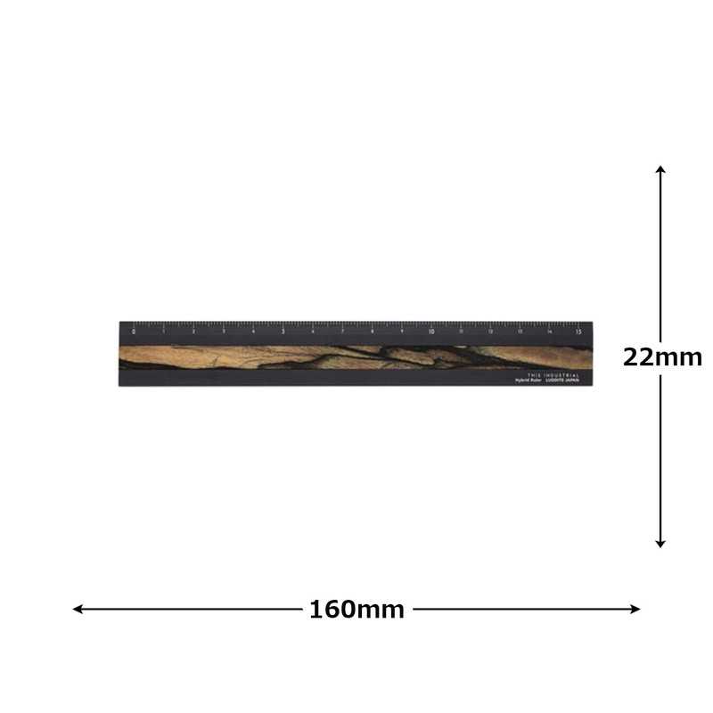 Radite LDTI-HRW-0101 Hybrid Ruler Fine Wood BK/Pale Moon Ebony