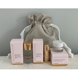 Chantecaille 24k Gold Essence Serum Intense Cream Intense Travel Set w/ Bag