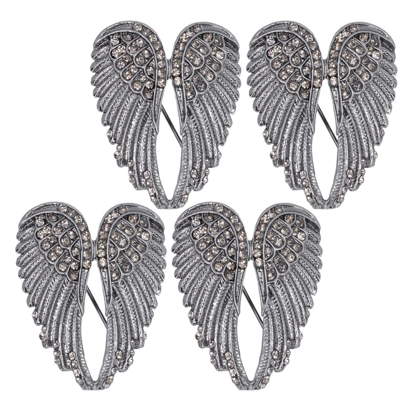 4Pcs Brooch Pin Diamond Angel Wing Pattern Cute Fashion Lapel