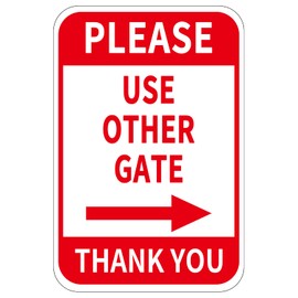 Please Use Other Gate Sign Aluminum 12x8 Inch Right Arrow Metal Waterproof for Entrance Outdoor Business Office 2 Pack