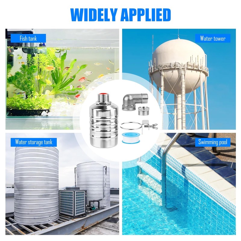 Float Valve for Water Tank Pool, 3/4 Inch or 1/2