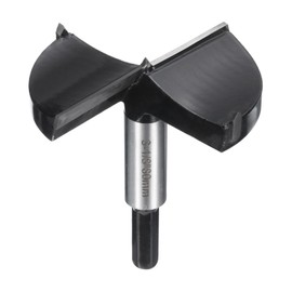 sourcing map Forstner Drill Bit 3-1/8"(80mm) Tungsten Carbide Wood Drilling Bit Hinge Cutter with Hex Shank for Hardwood Softwood Plywood Woodworking Drilling