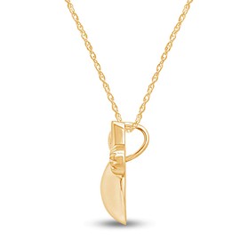 Apple Pendant Necklace in 14k Yellow Gold Over Sterling Silver