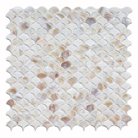 MOPTORLS Mother of Pearl Fish Scale Pattern Mosaic Tile for Kitchen Backsplash Bathroom Wall Pool Tile Shower Room Oyster Shell Decorative Tile(1 Sheet Colorful)