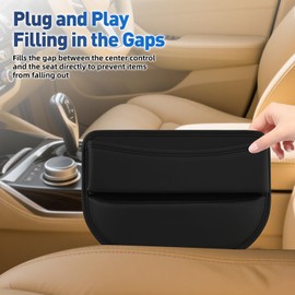 Kadnfrayfr Car Seat Gap Filler Organizer – Storage Universal automotive accessory for car, SUV and truck. Effectively fills the gap between seats and console to prevent items from falling.