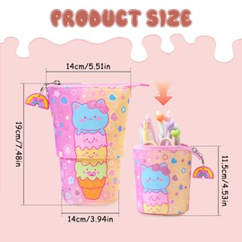 Eoses Pencil Case Zip 2-in-1 Pencil Case and Pen Holder Stand Pencil Holder Pencil Case Girls School Pencil Case for Girls Gifts 7 8 9 10 11 12 Years