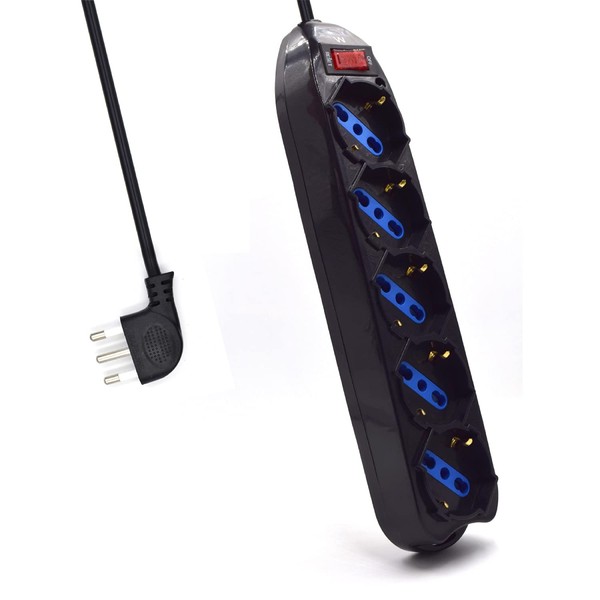 Ewent EW3915 Power Strip 5 Sockets Italian 10/16A + Schuko,