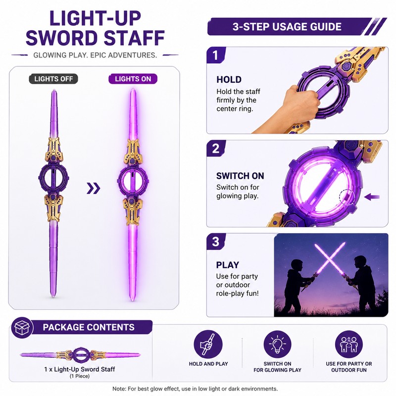 Light Up Toy Sword for Kids – LED Sound Effect