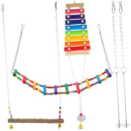 BESPORTBLE 1 Set Chicken Foraging Swing Ladder Xylophone Fruit Hanging Feeder for Chickens Engaging Coop Plaything for Exercise and Coordination Skills