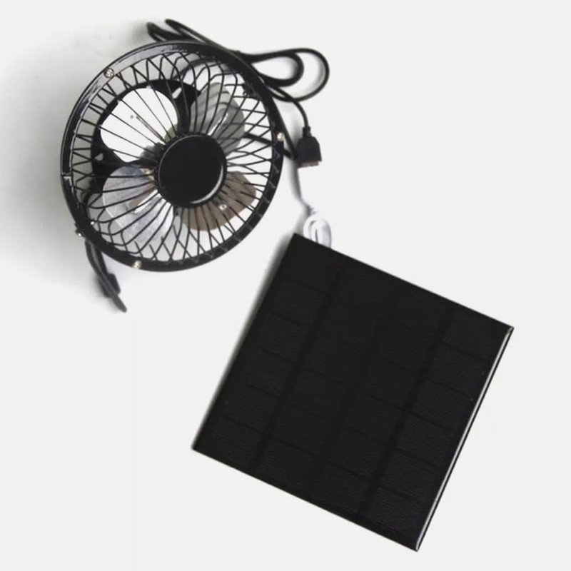 ZONADAH 3.5W 6V Solar Panel & USB Fan, Portable Solar
