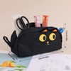 Gosknor Big Capacity Pencil Case, Cute Black Cat Pencil Pouch