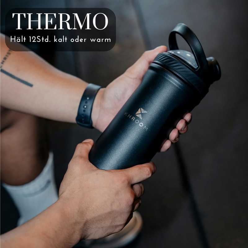Khroom Stainless Steel Protein Shaker 700 ml with Thermal Function