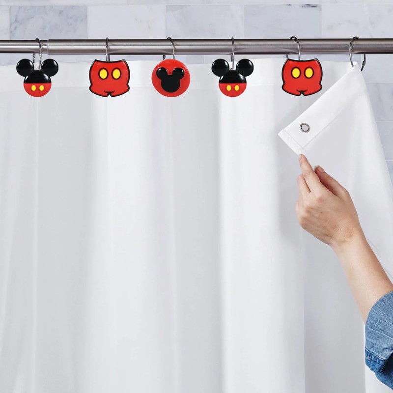 CTOHN 12 Pieces Mouse Shower Curtain Hooks Rings, Mouse Theme
