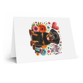 DistinctInk Greeting Card/Note Card - Rottweiler Puppy Mother's Day - PACK of 5
