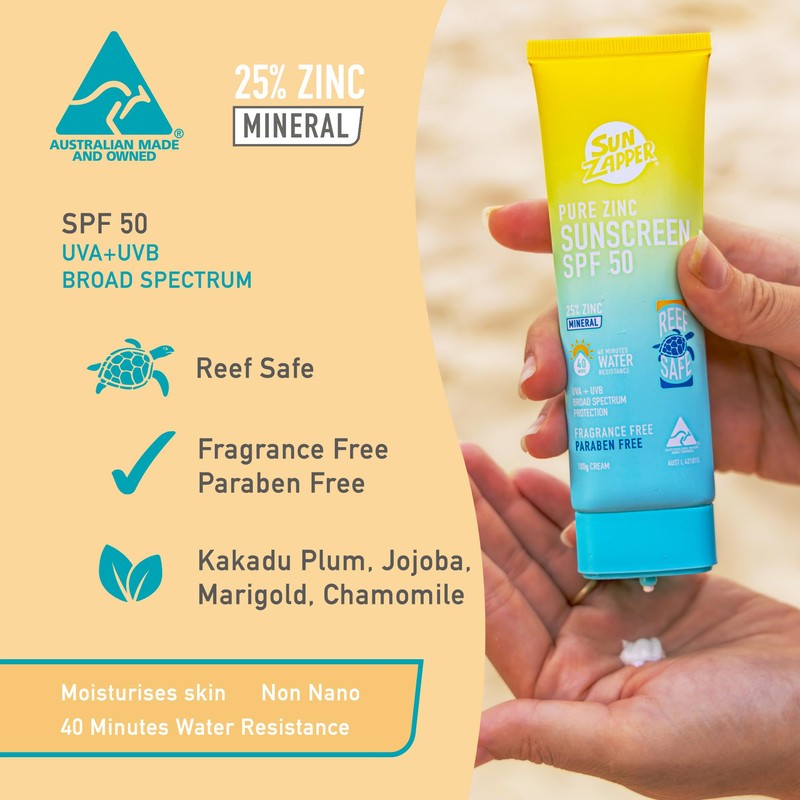 Pure Zinc Sun Cream SPF 50 Sun Zapper Reef Safe