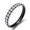 Tigrade 3mm Womens Titanium Eternity Rings Cubic Zirconia Wedding Engagement
