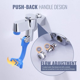 iVIGA Glass Filler Wall Mount Push-Back Water Bottle Filling Station - Brass Bar Faucet for Cafe, Hotel, Kitchen - Male Inlet No Flange