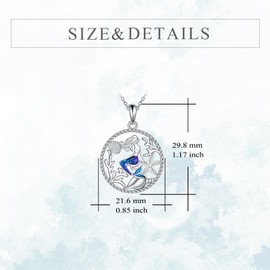 YFN Mermaid Necklace Blue Mermaid Starfish Pendant Necklace 925 Sterling Silver with Dropper Pendant Necklace Jewellery Gifts for Women Girls Sterling Silver, No Gemstone, Sterling Silver, No Gemstone