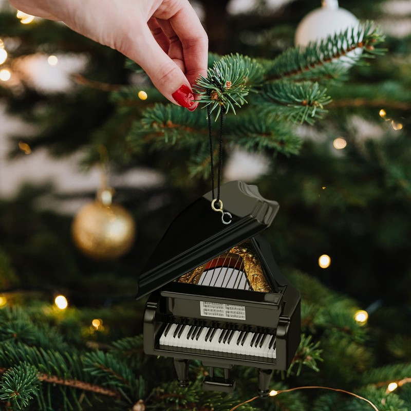 Musical Instrument Christmas Ornament (3.5" Black Grand Piano)
