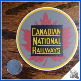 Canadian National Railways laminated die-cut vinyl sticker