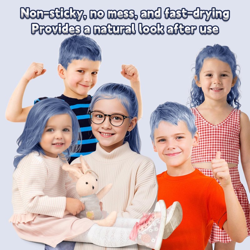 HAILIMIPRO Blue-5 Hair Color Wax for Kids,Washable Temporary Hair Color
