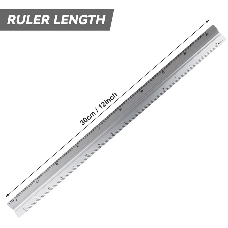 SZXMDKH 1:20 1:25 1:50 1:75 1:100 1:150 Triangular Scale Ruler