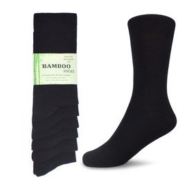 WeciBor Bamboo Socks Breathable Against Sweaty Feet Super Soft Unisex Socks, 6 Pairs Black