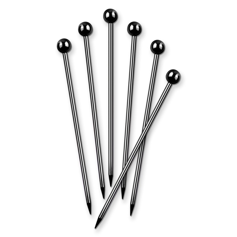 Final Touch Black Chrome Stainless Steel Cocktail Picks (FTA7307-19)