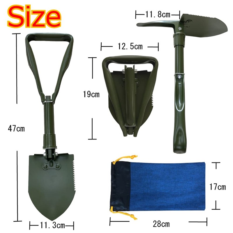 Freell Multi-functional Folding Scoop with Storage Bag, Green, Compact Storage,