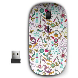 KAWAMOUSE 2.4G Ergonomic Portable USB Wireless Mouse for PC, Laptop, Computer, Notebook with Nano Receiver (Science)