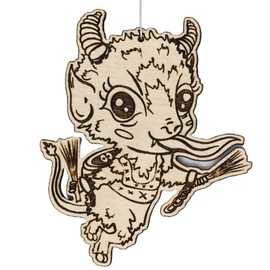 Cute Krampus Wood Christmas Ornament