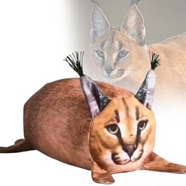 Cartoon Cat Soft Stuffed Animal Plushie Figure Cute Big Cat Plush Throw Pillow Lumbar Back Cushion Cute Pillows Gift for Kids and Fans