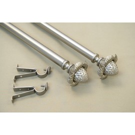 A&F Rod Décor - New Decorative Curtain Rod #40, 48-84 inch, Satin Nickel