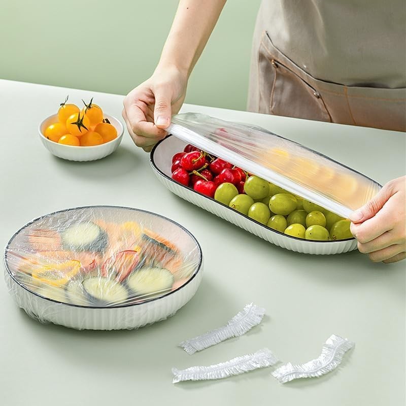 160 pcs Disposable Bowl Covers - Food Cover Stretch Edging,
