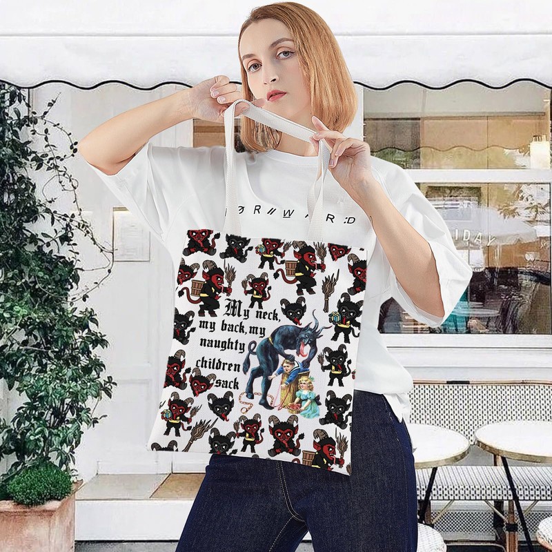 LEVLO Krampus Tote Bag Christmas Demon Fans Gift My Neck