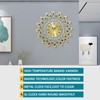 JUGV 24.0 Inch Gold Large Wall Clocks for Living Room