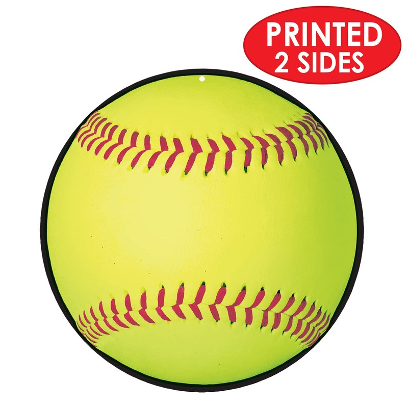 Beistle 54765, Yellow , 6 Piece Softball Cutouts, 10"