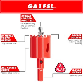 25mm Bi-Metal Hole Saw with Arbor and Pilot Bit - Fast Cut Quality Hole Cutter Drill Bit for Wood, Plywood, Fiberglass, Plastic, Drywall, and Stainless Mild Sheet - 25mm Cutting Depth