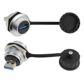 PENGLIN 2PCS USB 3.0 Male to Female Adapter, Waterproof USB Panel Mount Converter Connector, USB Plug to Socket Support Data Transfering and Charging